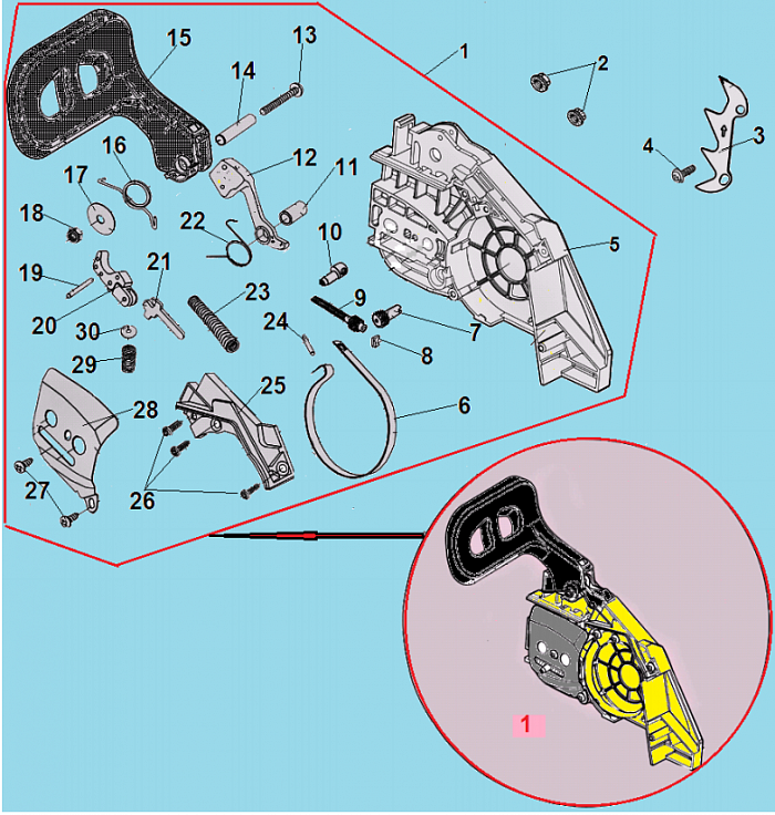 6 ТОРМОЗ ЦЕПИ БЕНЗОПИЛА CHAMPION 241-16