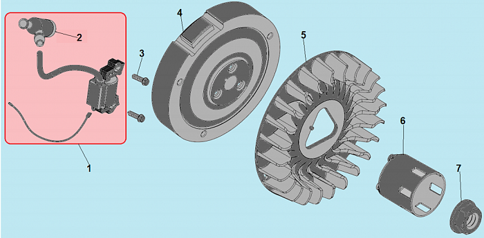 7 МАГНЕТО - МАХОВИК МОТОПОМПА CHAMPION GTP80H