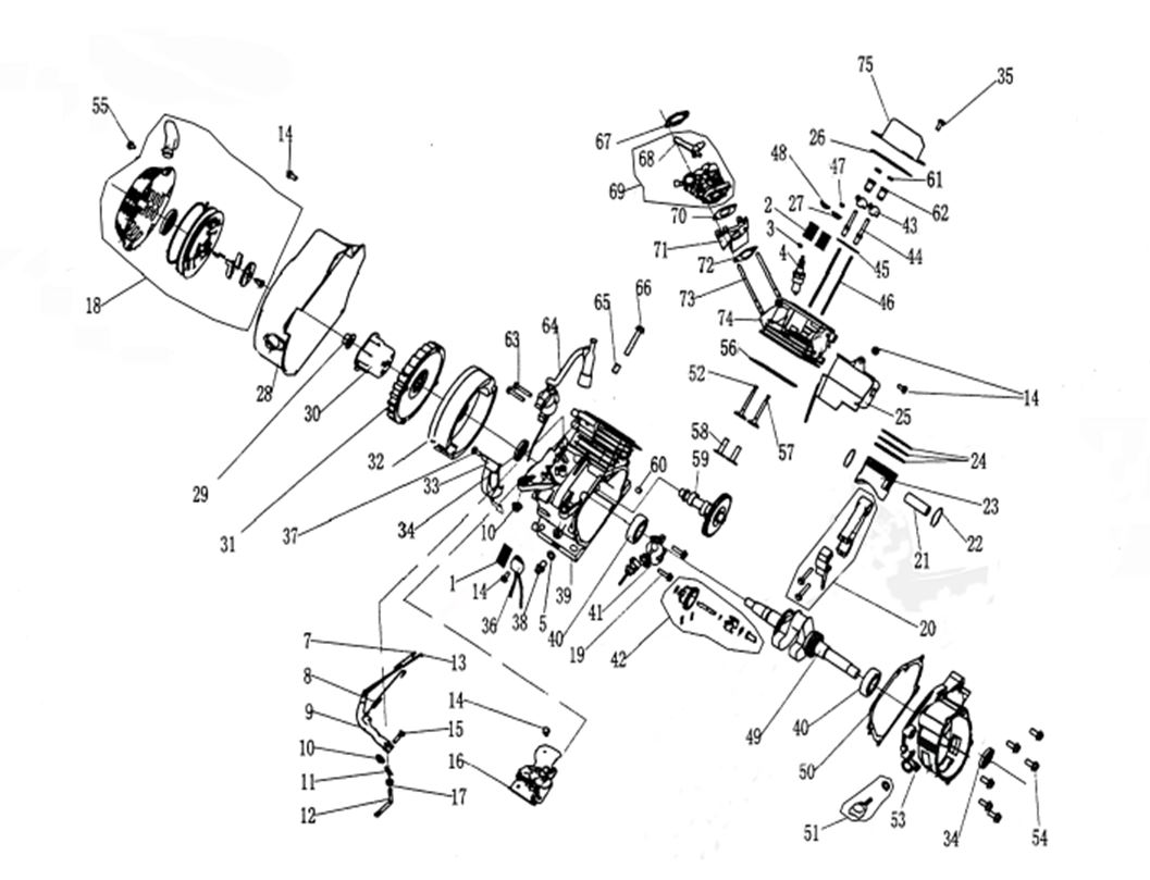 ЗАПЧАСТИ ДЛЯ ДВИГАТЕЛЯ ГЕНЕРАТОРА БЕНЗИНОВОГО ELITECH СГБ 3500Р ПРО